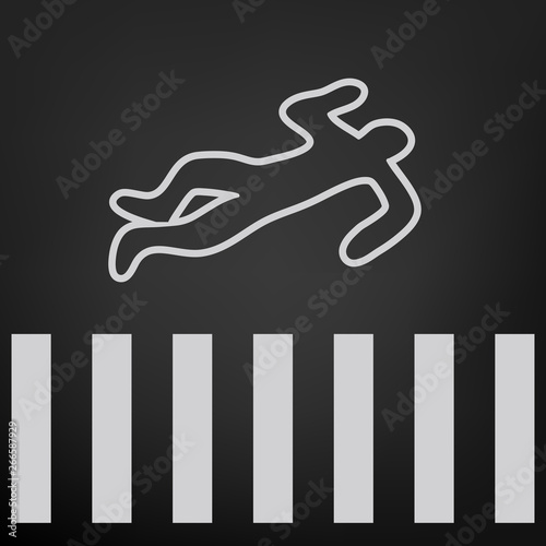 Silhouette of a dead man