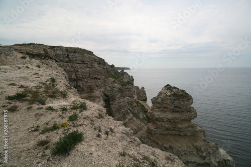 Rocky shores of the Dzhangul, Crimea, Russia.