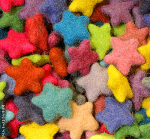 multicolored felt small stars