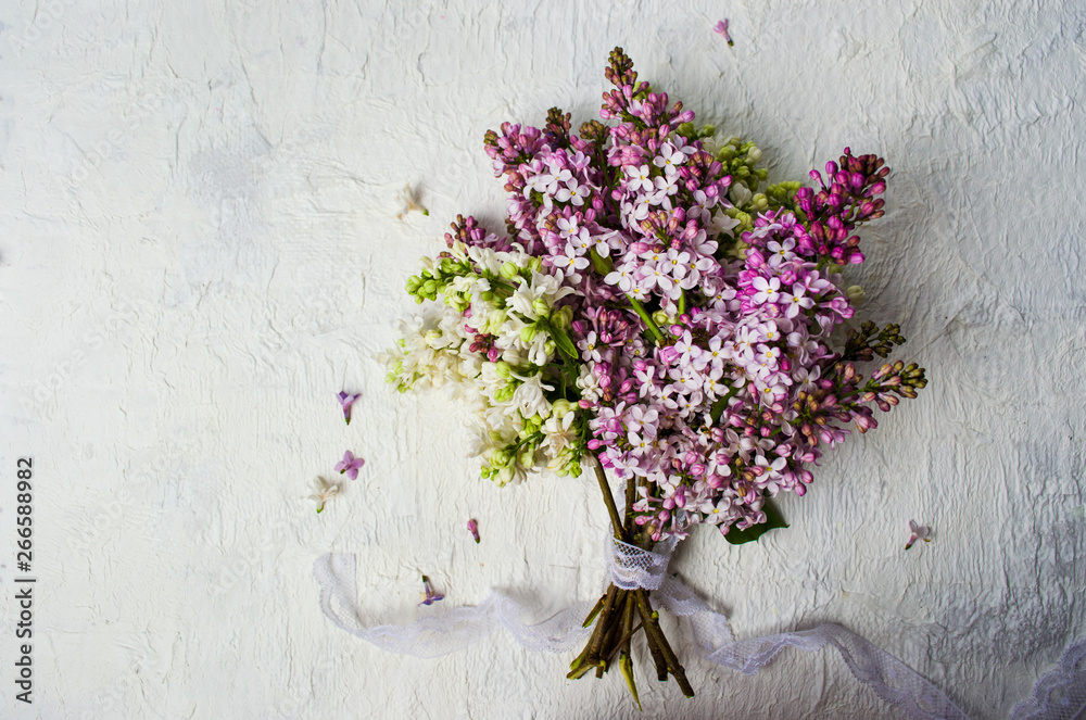 Lilac flowers bouquet for a holiday present Lilac flowers bouquet for a holiday present
