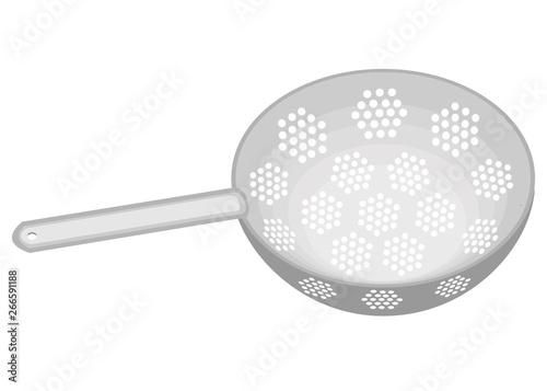 The subject of kitchen utensils. A drudge is necessary for the household in the kitchen for washing vegetables and fruits. Vector illustration