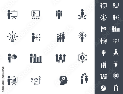Business training icon set