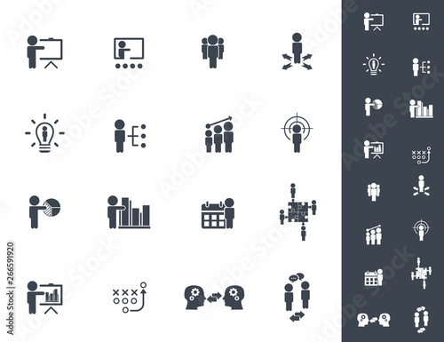 Business training icon set