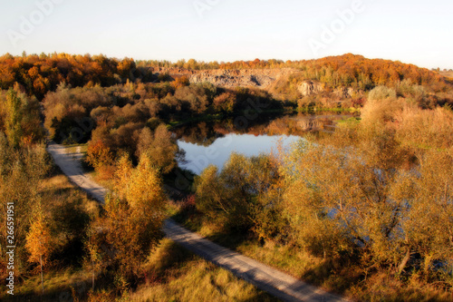 autumn landscape with river