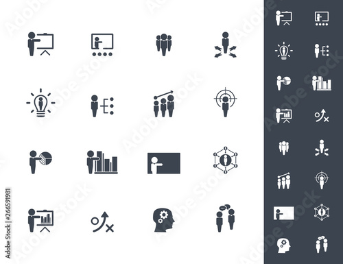 Business training icon set