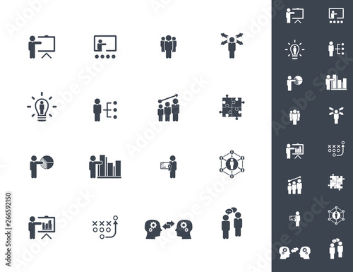 Business training icon set