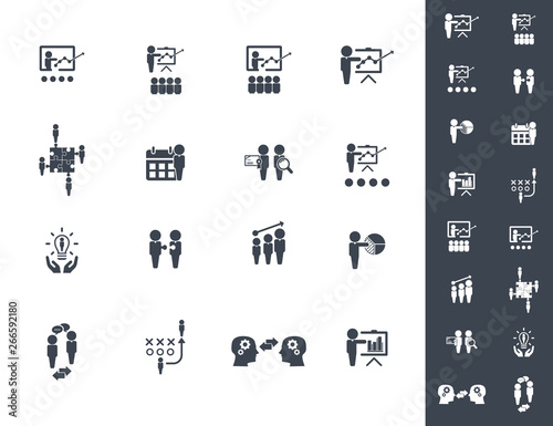 Business training icon set