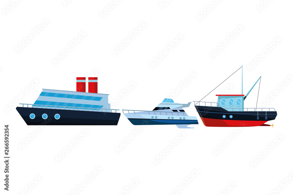 Fishing boat sea travel cruiseship and yatch Fishing boat sea travel cruiseship and yatch