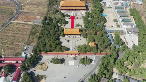 Aerial view of Changling tombs,Ming tombs,Beijing,China photo