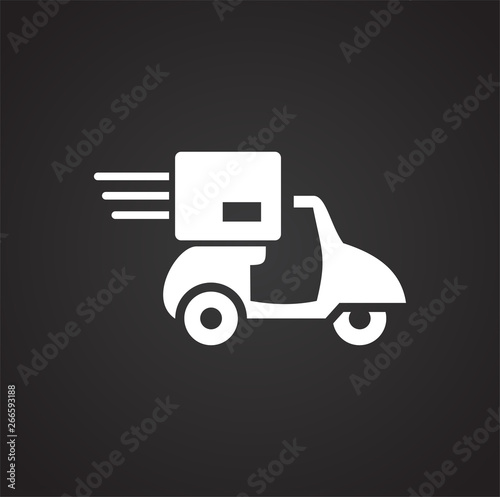 Delivery related icon on background for graphic and web design. Simple vector sign. Internet concept symbol for website button or mobile app.