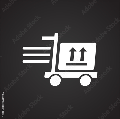 Delivery related icon on background for graphic and web design. Simple vector sign. Internet concept symbol for website button or mobile app.