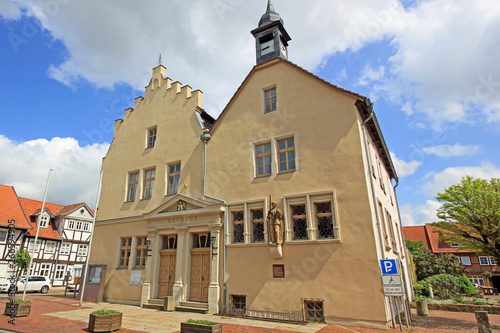 Oebisfelde: Rathaus mit Roland (1892, Sachsen-Anhalt) photo