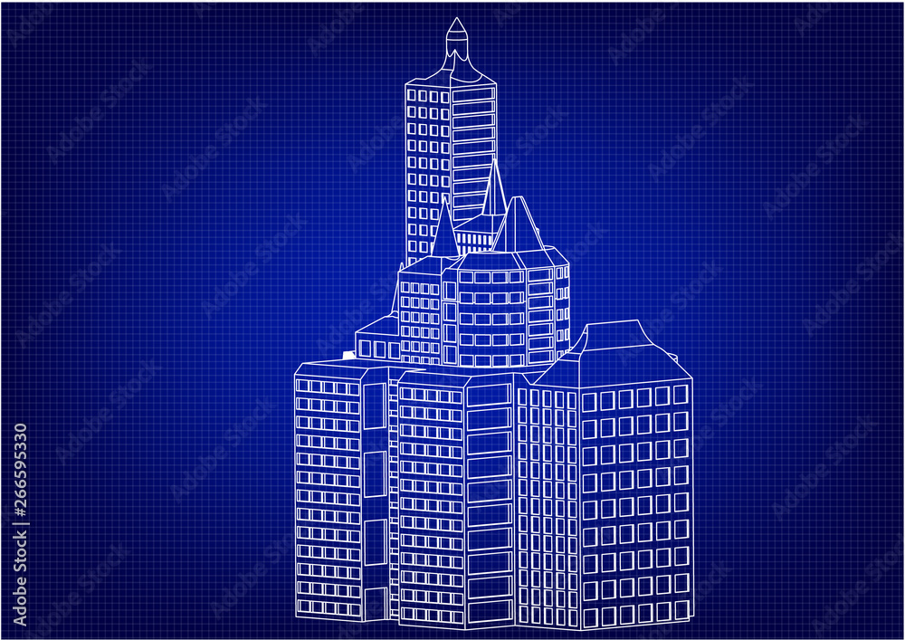 Fototapeta premium Frame of white buildings