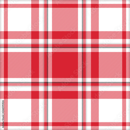 Red and white plaid seamless pattern