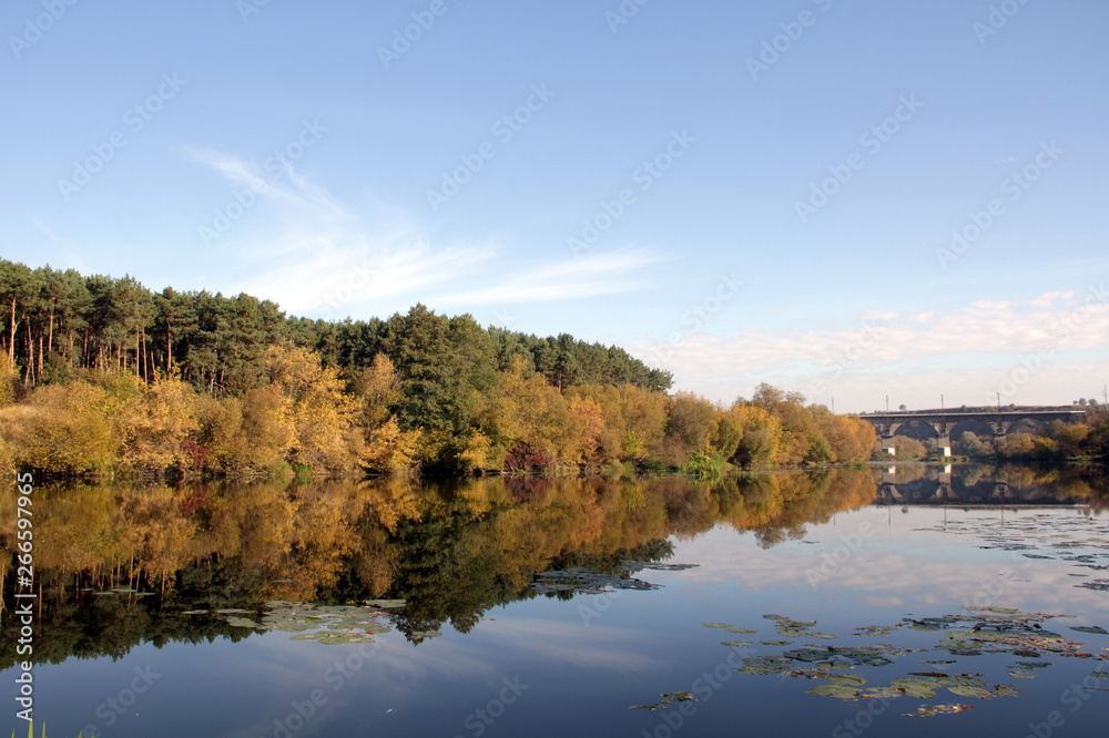 autumn landscape with river