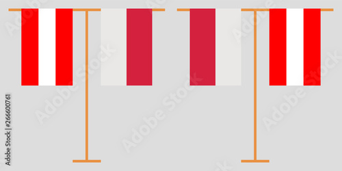 Austria and Poland. The Austrian and Polish vertical flags. Official colors. Correct proportion. Vector
