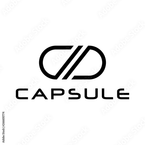 capsule logo concept black and white