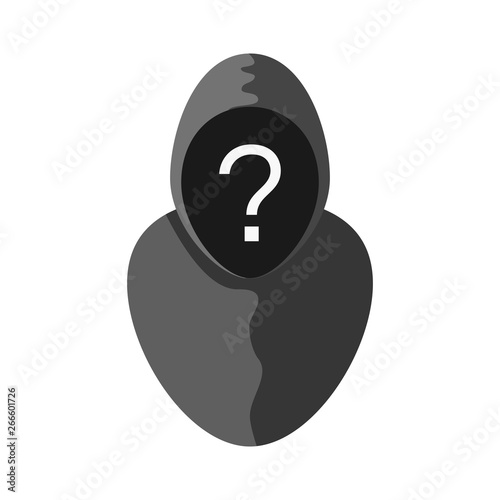 Unknown Person icon. Anonymous pictogram isolated on white background. Vector sign illustration.