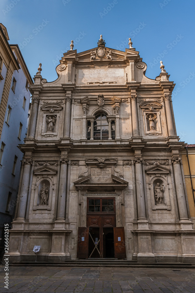 A facade of Basilica of Corpus Domini, Turin