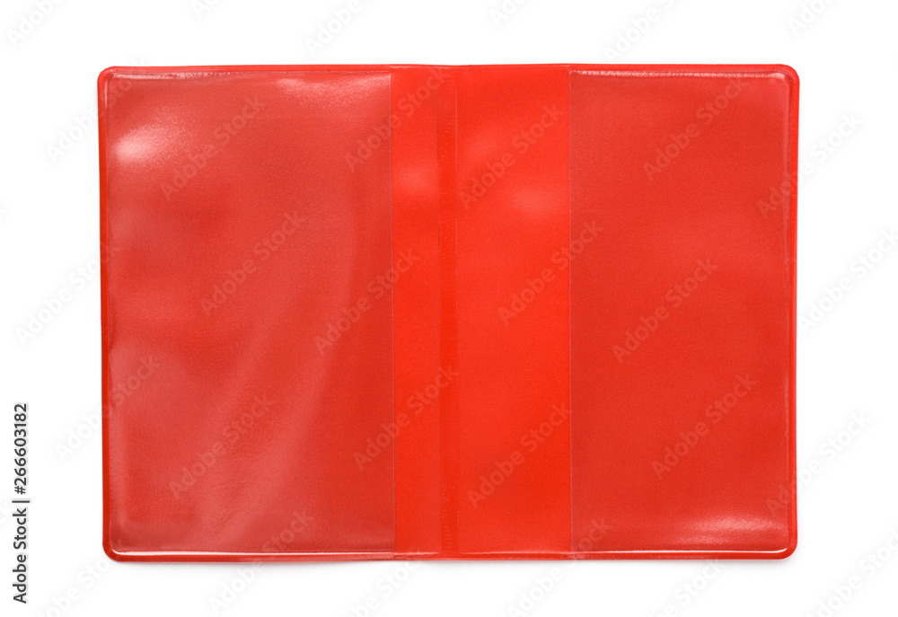 Red plastic book protective cover