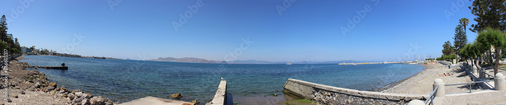 Panorama of Kos coast at Kos Island