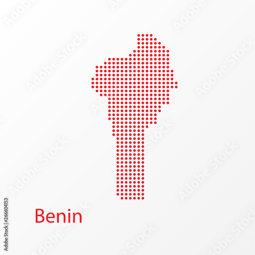 Dots Benin Vector Geographical Map photo