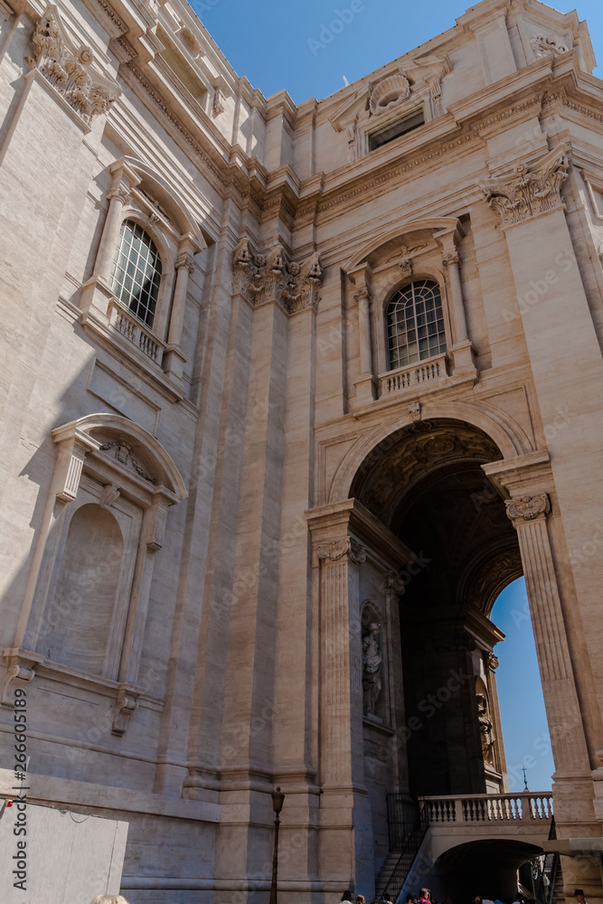 A fragment of the St. Peter's Basilica exterior, Rome