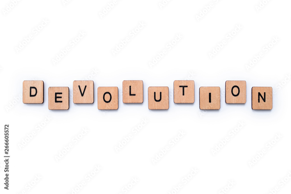 The word DEVOLUTION The word DEVOLUTION