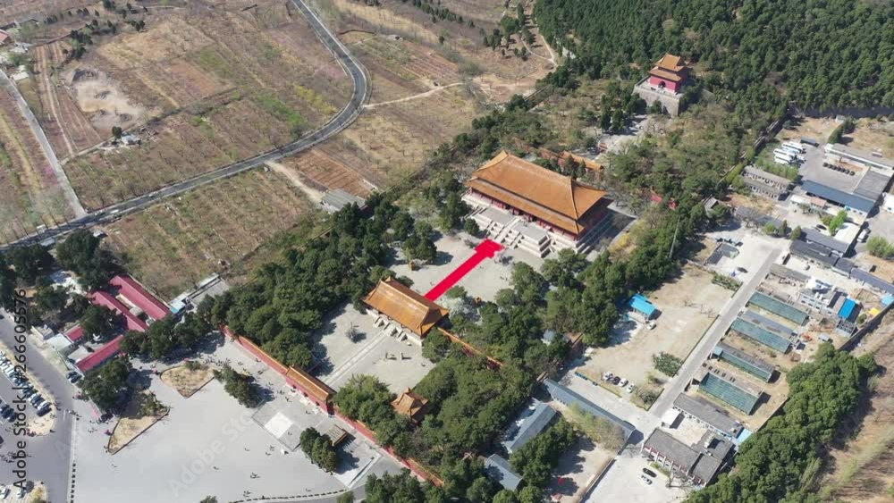 Aerial view of Changling tombs,Ming tombs,Beijing,China Aerial view of Changling tombs,Ming tombs,Beijing,China
