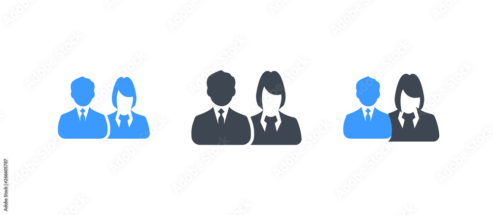 Set of three glyph men and woman avatar vector illustration Set of three glyph men and woman avatar vector illustration