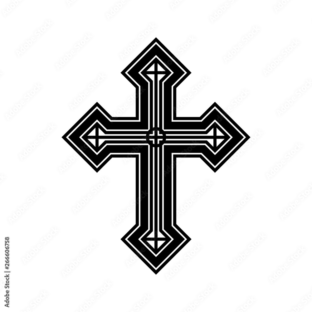 Religious symbol-cross. Illustration Orthodox religious symbol of cross on white background