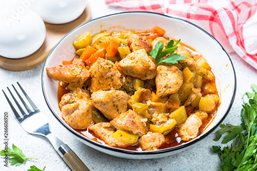 Chicken stew with vegetables.