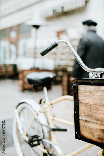 Bicycle parked in the city of Montreal