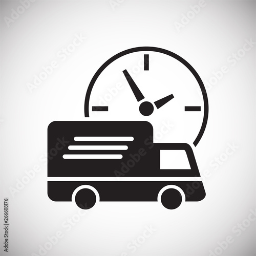 Delivery related icon on background for graphic and web design. Simple vector sign. Internet concept symbol for website button or mobile app.
