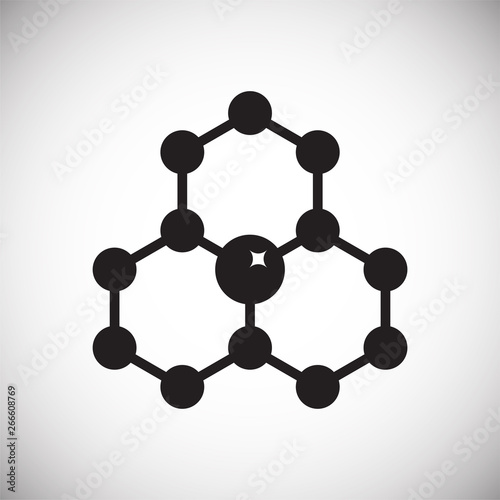 Molecula icon on background for graphic and web design. Simple vector sign. Internet concept symbol for website button or mobile app.