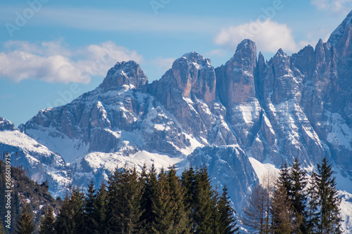 Panorama of Dolomites Alps, Val Gardena, Italy © NeonBearPhoto