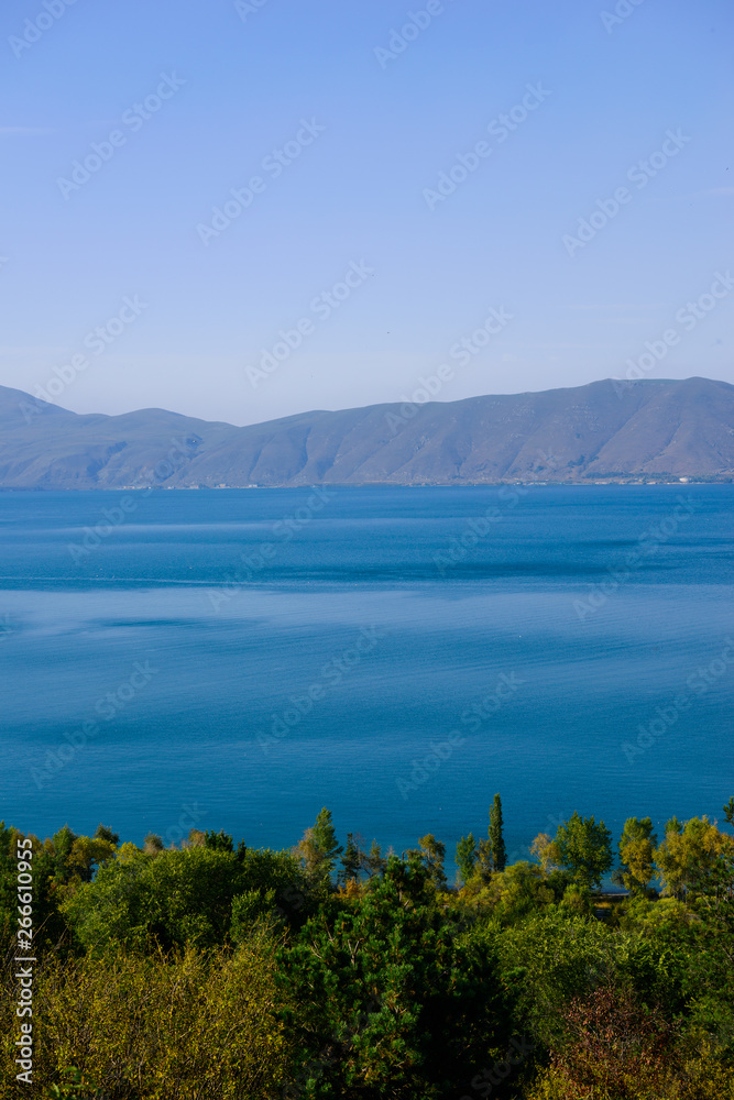 Fototapeta premium Panoramic view of Lake Sevan, Armenia