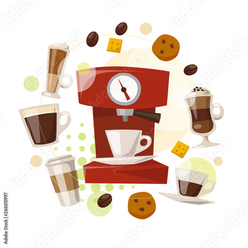 Vector design with coffee and sweets elements