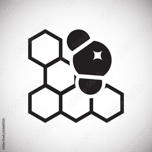 Molecula icon on background for graphic and web design. Simple vector sign. Internet concept symbol for website button or mobile app.