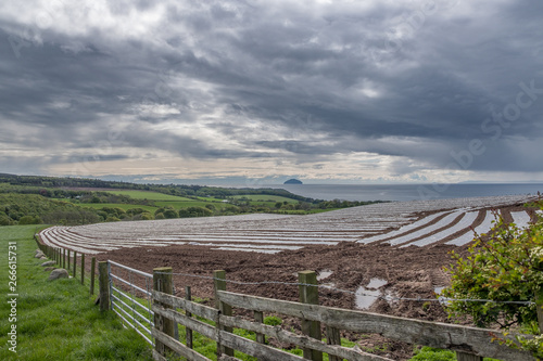 Fotografia Ailsa Craig from a Farmers Field in South Ayrshire Scotland.