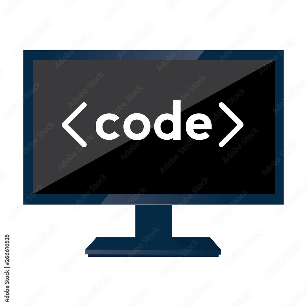 Programming code on a monitor screen - Vector Programming code on a monitor screen - Vector