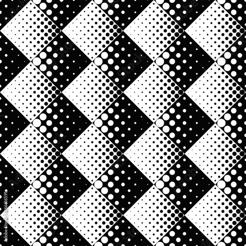 Seamless black and white geometrical circle pattern background - monochrome abstract vector illustration from circles