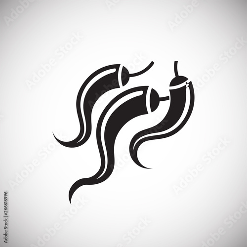 Red Hot pepper icon on background for graphic and web design. Simple vector sign. Internet concept symbol for website button or mobile app.