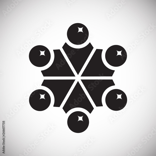 Molecula icon on background for graphic and web design. Simple vector sign. Internet concept symbol for website button or mobile app.