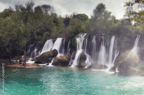 Kravica waterfall is a large water cascade on the Trebizat River, in the karst heartland of Herzegovina in Bosnia and Herzegovina