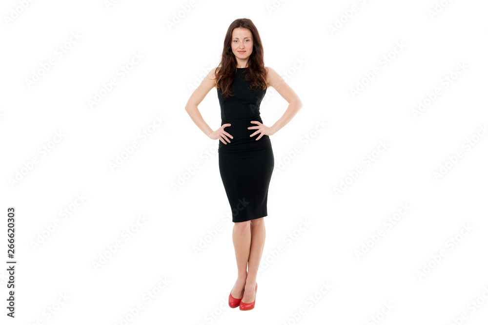 Woman in formal dress white background. Fashionable business lady. Luxury  boutique. Fashion clothes shop. Official event. Elegant girl wear high  heels. Simple elegant dress. Dress for what you want Photos | Adobe