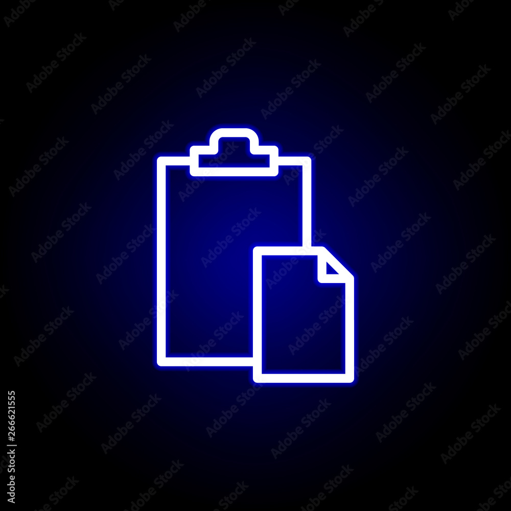 folder, document icon in neon style. Can be used for web, logo, mobile app, UI, UX folder, document icon in neon style. Can be used for web, logo, mobile app, UI, UX