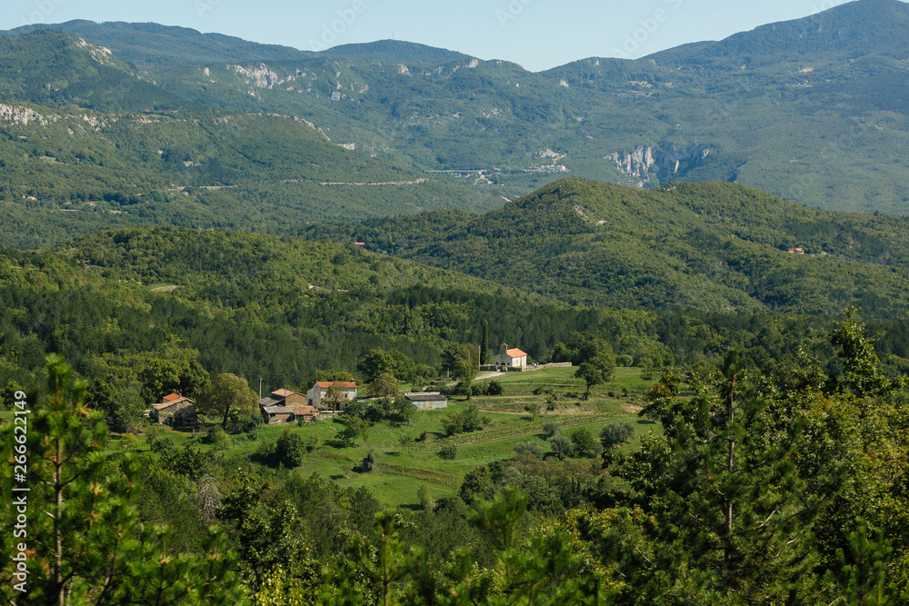 Quiet village in a mountain valley