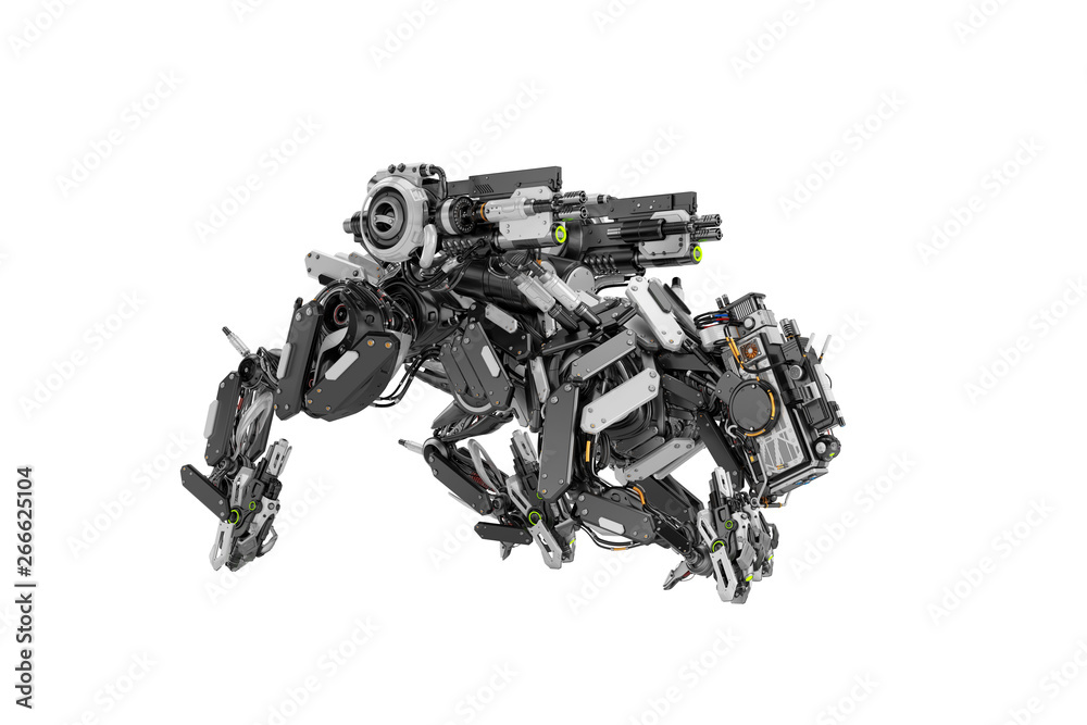 Steel robotic dog-like creature, 3d rendering Steel robotic dog-like creature, 3d rendering
