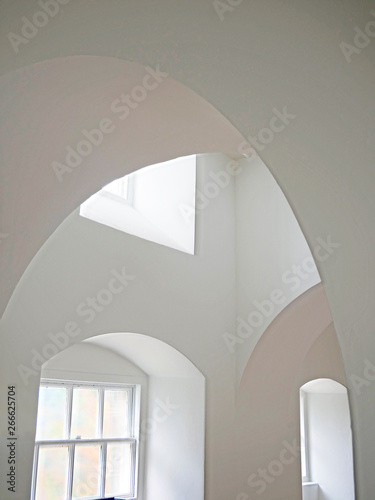 White windows and arches, The Chapel, Bretton Park